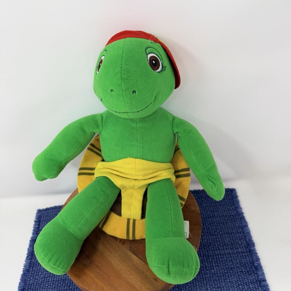 Green Turtle Plush Stuffed Animal with Red Cap - Kids Toy